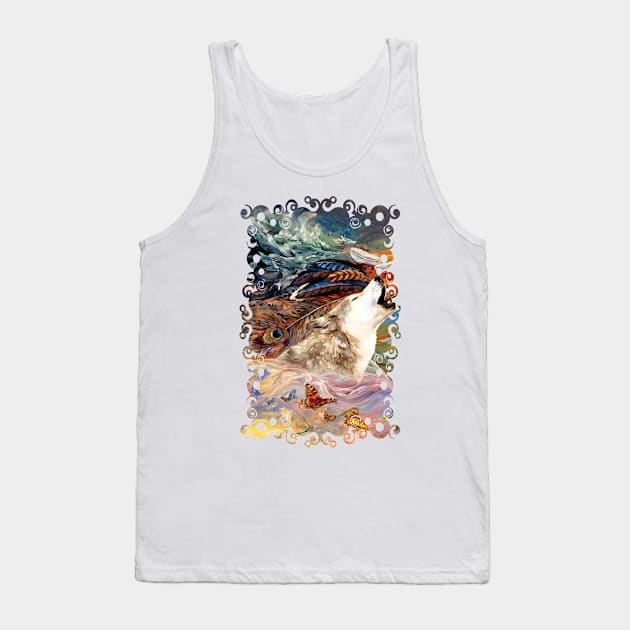 Wolf Spirit abstract Tank Top by Dezigner007